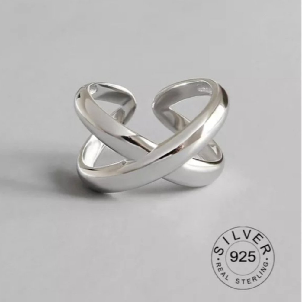 Jewelry | NEW 925 Sterling Silver Cross Open Band Ring